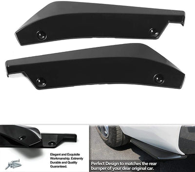 Diffusore per Paraurti Posteriore per Auto, Protezione per Canard Splitter per Gonna Parafango Laterale Auto Universale, Spoiler per Angolo Di Avvolgimento Con 6 Bulloni, 1 Paio (Nero)