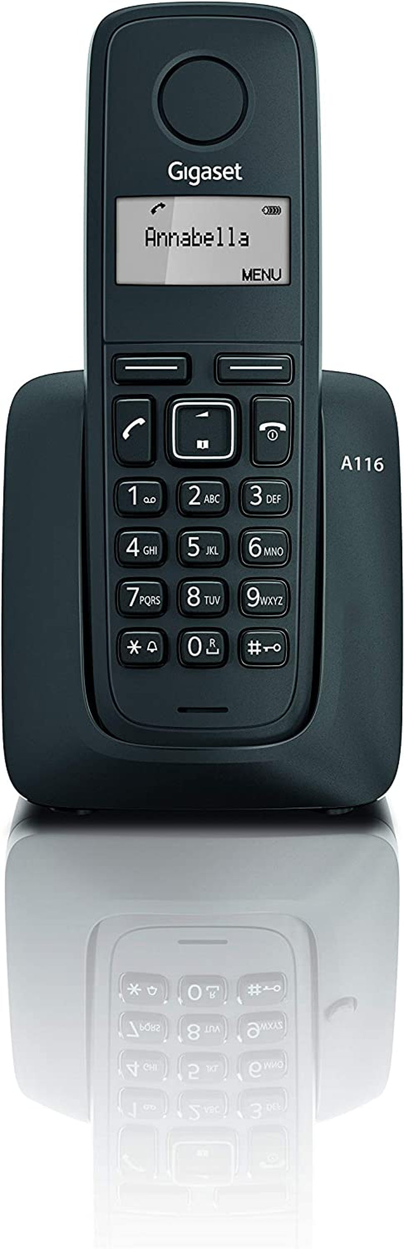 A116 Telefono Cordless Semplice Con La Qualità Made in Germany – Funzione Eco – Nero [Italia]