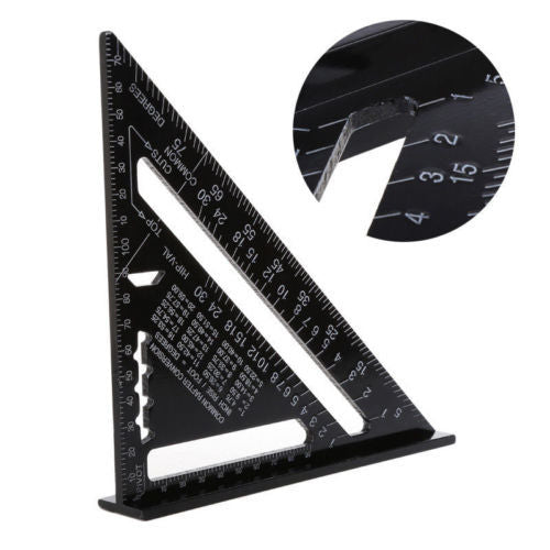 P 7 inch 12 inch aluminum profile black oxidation triangle 90 degree 45 degree triangle ruler square