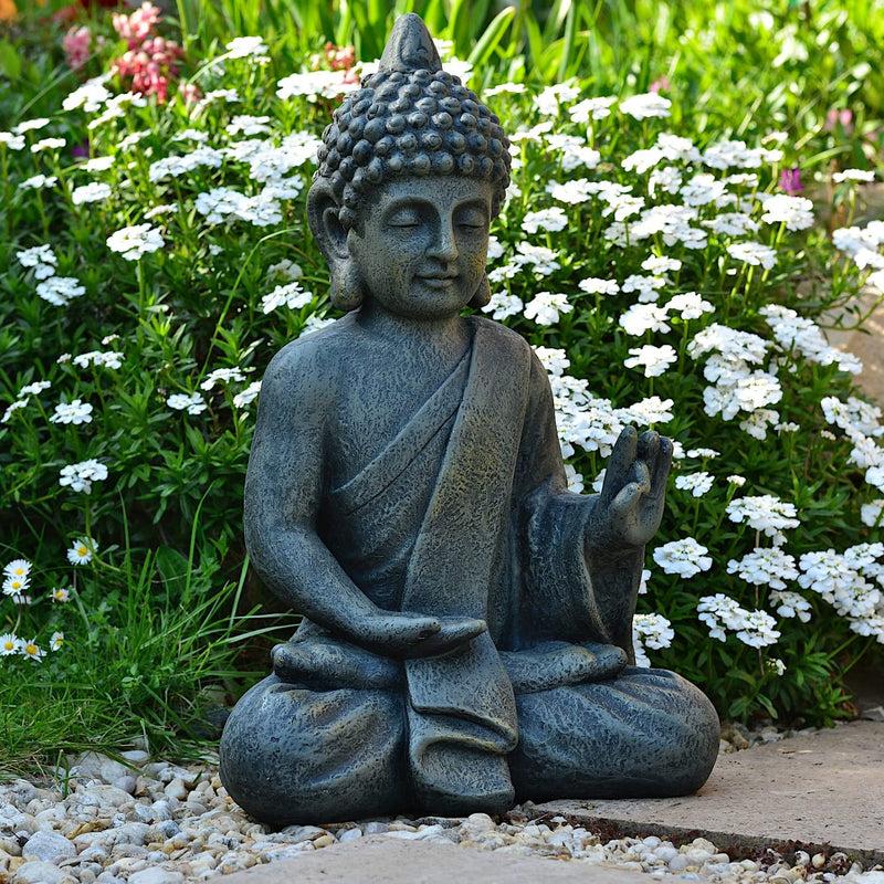 Buddha Scultura Carattere Statua 52Cm Terrazza Giardino Budda