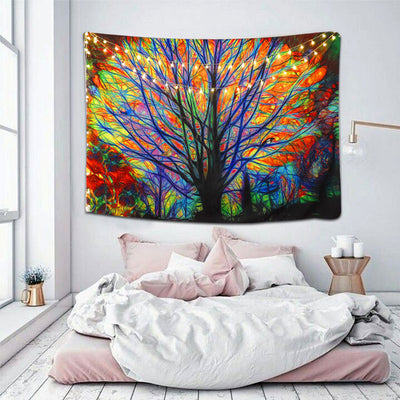 Colorful Tree Forest Tapestry