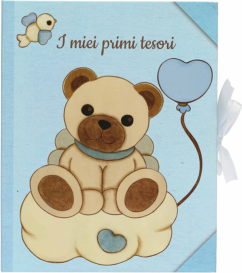 - Scatola Ricordi Blu Con Teddy - Bambini, Album E Ricordi - Carta - 24X30X10 Cm