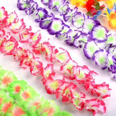 52 Pezzi Ghirlanda Hawaiana Collana, 36 Hawaiana Luau Leis Con 16 Fermagli per Capelli a Fiori Hawaiani, Collane Hawaii Fiori per Tropicale Spiaggia a Tema Festa Decorazioni