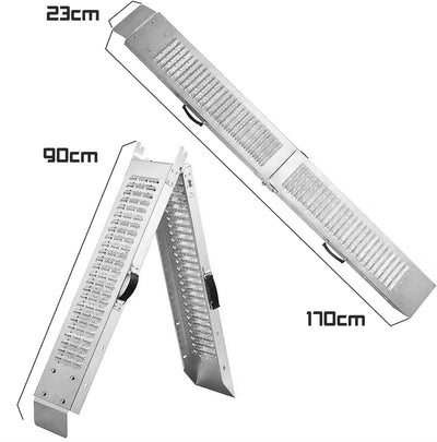 Taurus 250 - Rampa Da Carico in Acciaio Antiscivolo Da 250 Kg. Rampa Da Carico per Moto Scooter Rampa Da Marciapiede Dotata Di Maniglie. 170X22,5X4,5 Cm