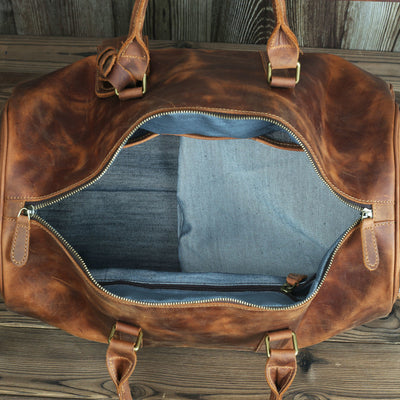 Horse Leather Men'S Travel Bag