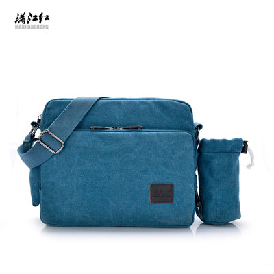 Manjianghong New Canvas Bag Bag Bag Retro Trend of Men'S Business Metrosexual Inclined Shoulder Bag Foreign Trade Package