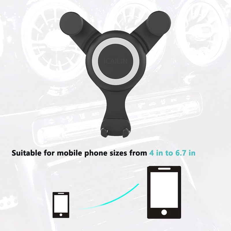 ICALIN Supporto per Telefono Da Auto Rotazione a 360 ° Supporto per Telefono Con Bocchetta Dell&