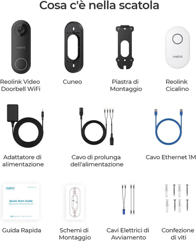 Videocitofono Campanello Wifi + Chime Kit, 5MP Video Doorbell Wifi 2,4/5 Ghz, Rilevamento/Avviso Intelligente Di Umana, Audio Bidirezionale, Visione Notturna a Infrarossi, Supporta Sd/Cloud