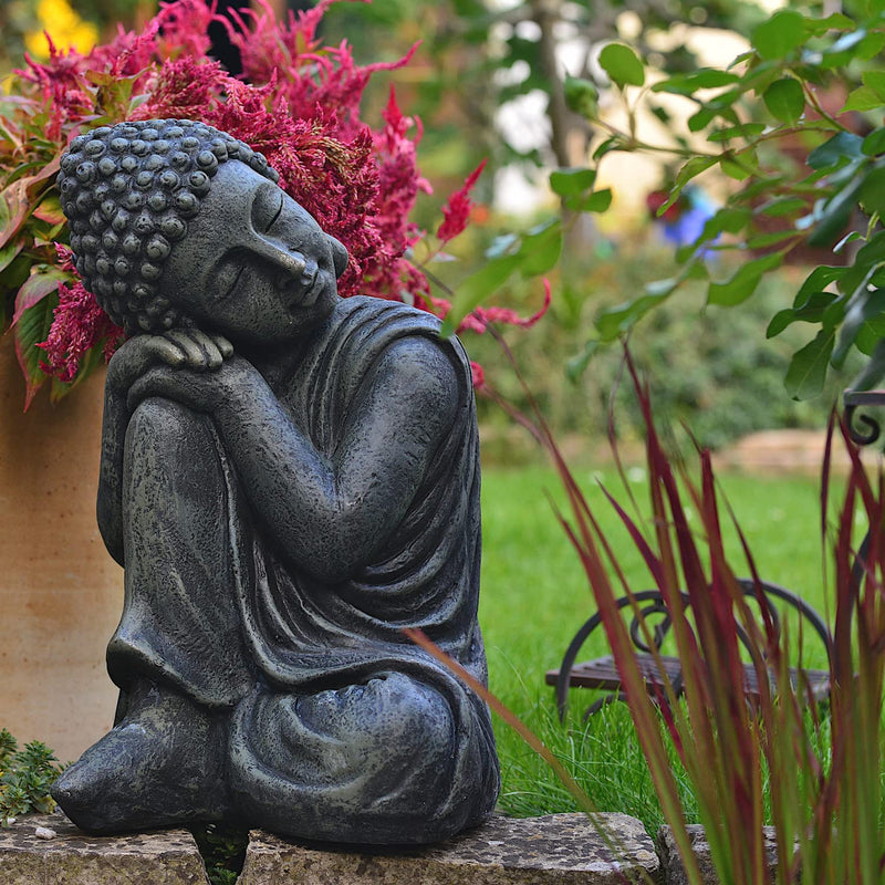 Buddha Scultura Carattere Statua 44Cm Terrazza Giardino Budda