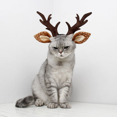 Cute Plush Pet Christmas Antler Headband