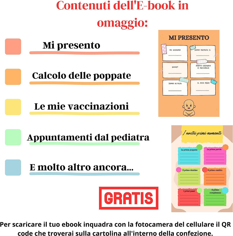 6 Bustine Corredino Neonato Ospedale - Sacchetti Cambio Neonato Ospedale per Borsa Ospedale Parto- Idea Regalo per Future Mamme - Made in Italy