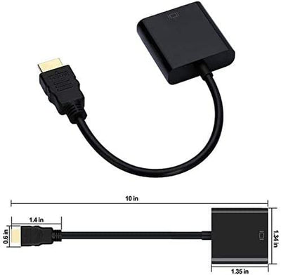 Adattatore Da Hdmi a Vga Adattatore Da Convertitore Maschio a Famiglia 1080P per Tablet Pc Portatile Novità (1 Pz Nero )