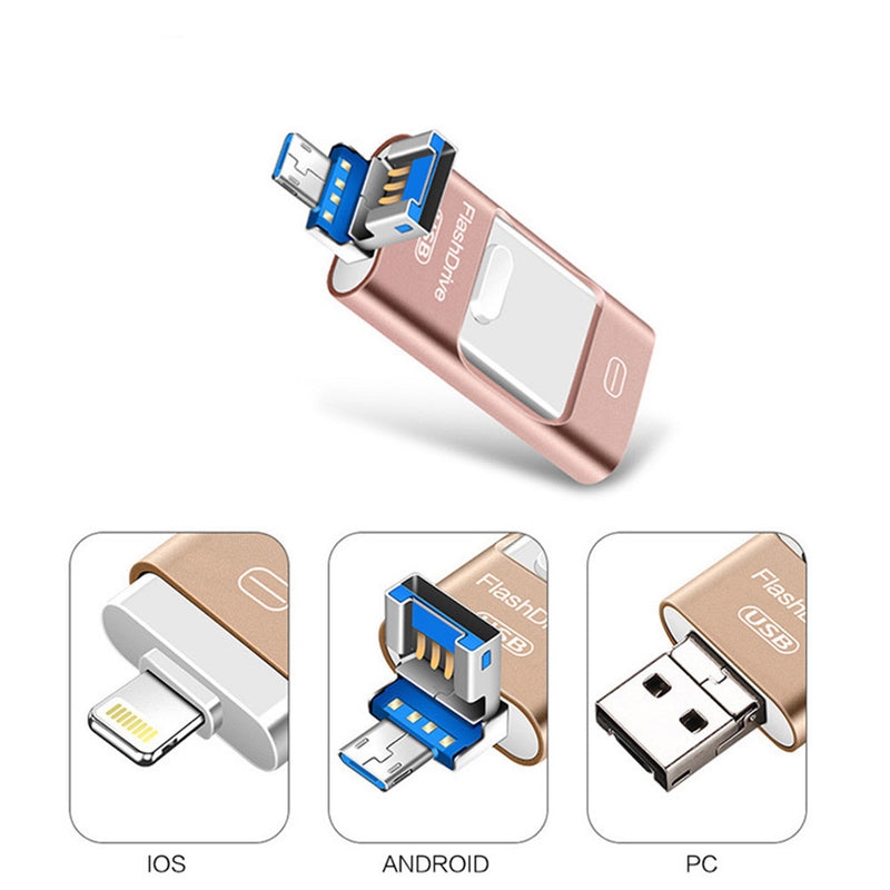 Universal Three-In-One USB Drive for Mobile Phone and Computer