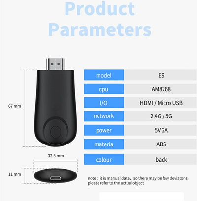 Adattatore per Display HDMI Wireless,Trasmettitore HDMI E Ricevitore Dongle,Adattatore per Mirroring Schermo HDMI 1080P Client Streaming per I-Phone/Android/Ios/Windows/Pc a HD Tv/Monitor/Proiettore