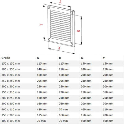 Ventilation Grille 300X300 with Fly Net. White Plastic(Tru-10) by