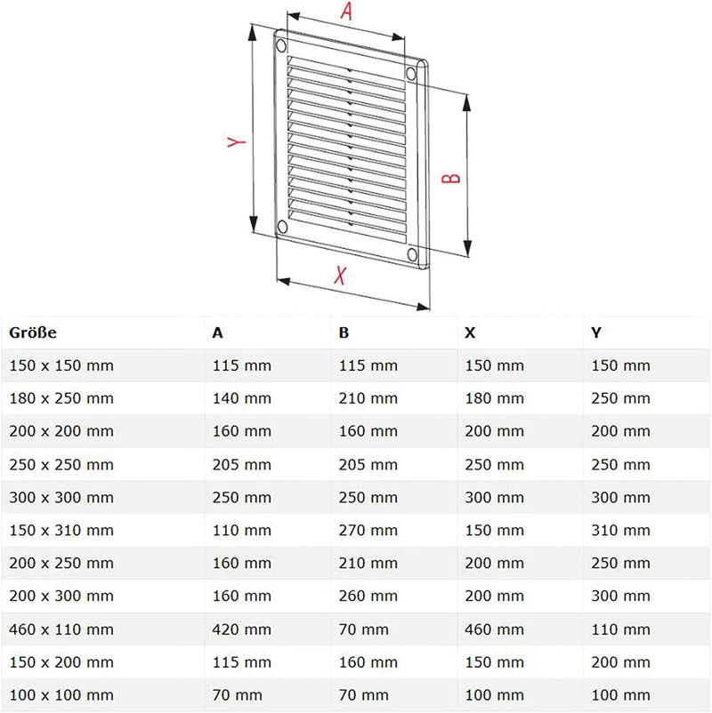 Ventilation Grille 300X300 with Fly Net. White Plastic(Tru-10) by