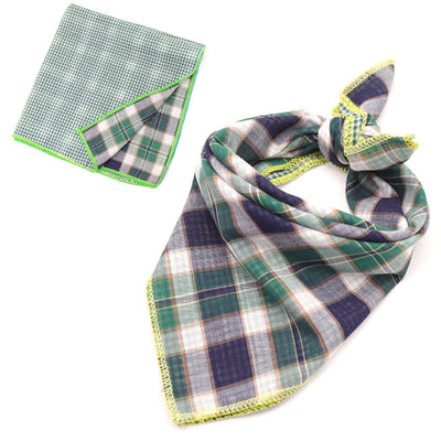 Plaid Double Sided Cotton Pet Scarf