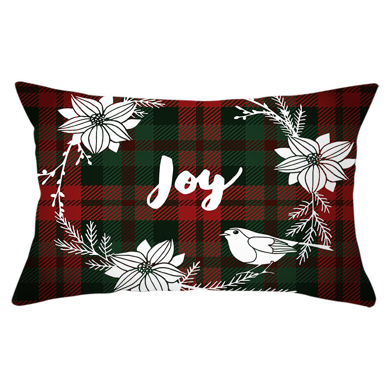 Christmas Printed Linen Backrest Pillowcase