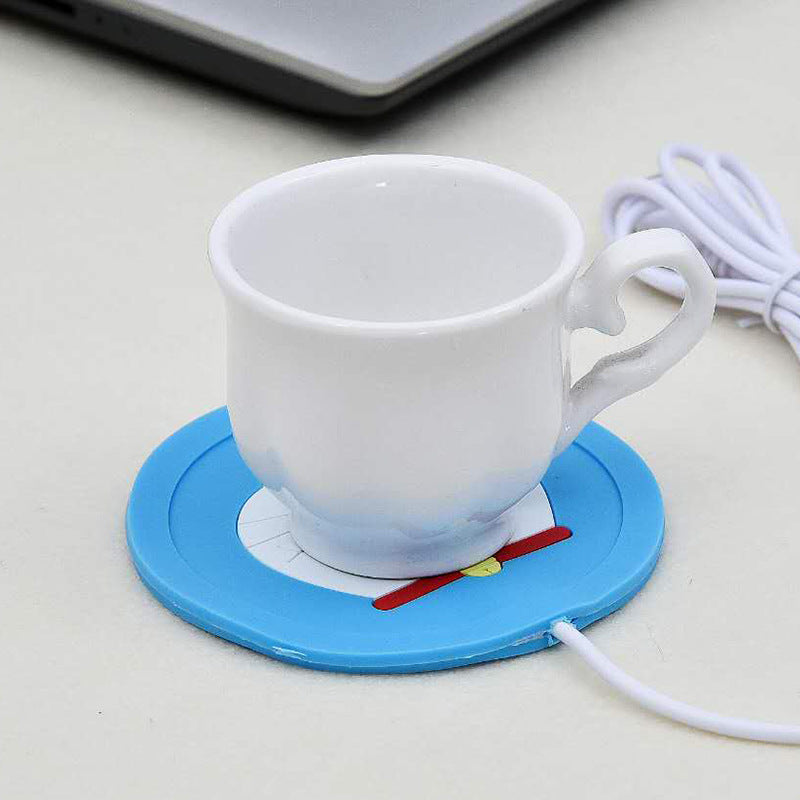 Cartoon Insulation Heating USB Heating Soft Rubber Coaster