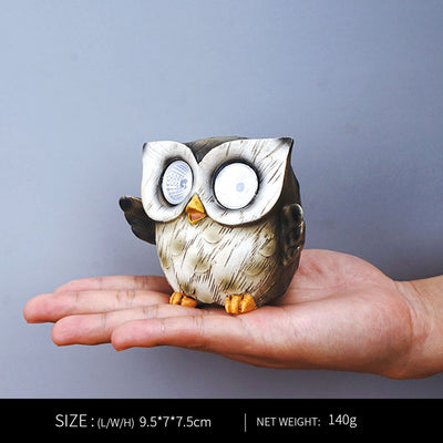 Solar Light Animal Sculpture Resin Ornament Cute Owl