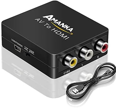 Adattatore Da RCA a HDMI, AV a HDMI, Convertitore AV a HDMI, Supporto 1080P per Pc/Xbox/Ps4/Ps3/Tv/Stb