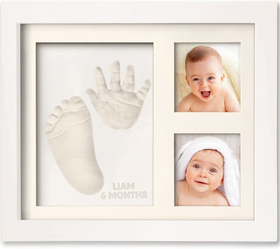 Bambino Impronta Di Mano Ricordo Kit - Cornice per Foto Con Stampe per Neonati - Kit Artistici Con Memoria Della Scuola Materna - Baby Doccia Cornici per Ragazze, Ragazzi (28Cm X 22Cm, Alpine White)