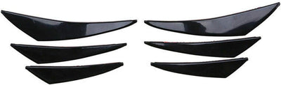 6 Alette Spoiler Universali per Auto; Alette Spoiler per Paraurti Anteriore, Colore Nero Lucido