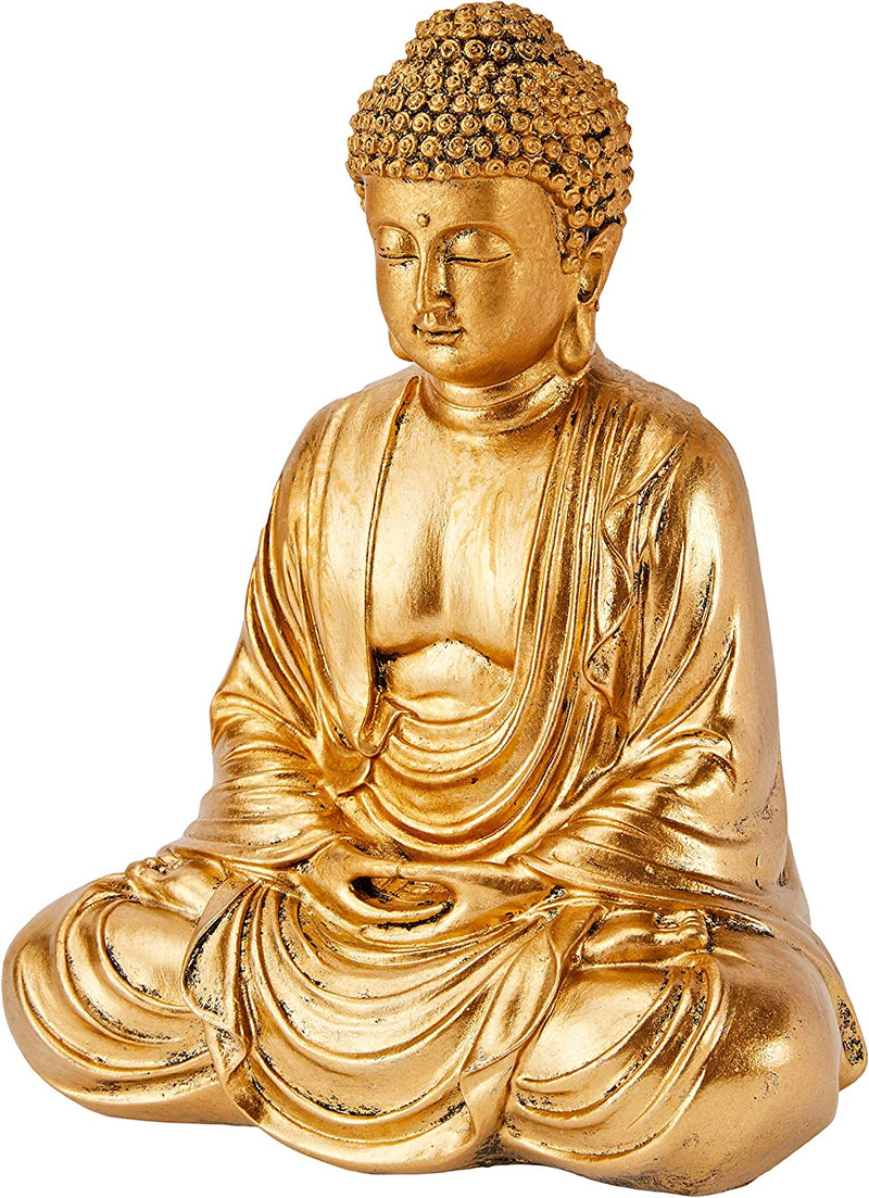 - Statua Di Buddha Dorata, in Resina, 16 X 10 X 20 Cm