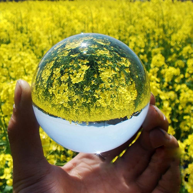 Sfera Di Vetro, K9 Sfera Di Cristallo, 80Mm K9 Sfera Vetro Trasparente per Fotografia, Sfera Di Cristallo Palle Di Vetro per Foto, per Fotografia, Decorazione, Divinazione
