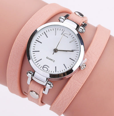 Women'S Circle Bracelet Watch PU Strap Simple Alloy Small Dial Women'S Watchm