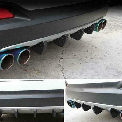 Spoiler Posteriore, 4 Pezzi Paraurti Posteriore per Auto Con Alette Di Squalo Universale Diffusore a Pinna Spoiler Lip Protezione