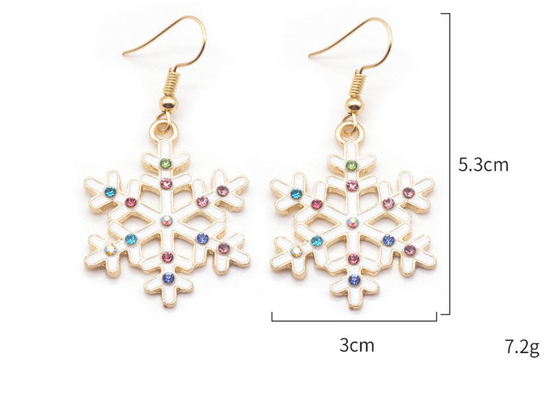 Christmas Cartoon Dripping Oil Color Earrings