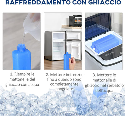 Raffrescatore Evaporativo 3 In1, Ventilatore Con Ghiaccio E Umidificatore, 3 Velocità, 3 Modalità, Telecomando E Timer, 75W Bianco