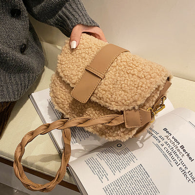 Fashion Plush Autumn and Winter Simple One-Shoulder Messenger Bag