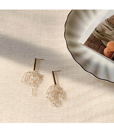 Crystal Tassel Grape Earrings Female Niche High-End Earrings Earrings