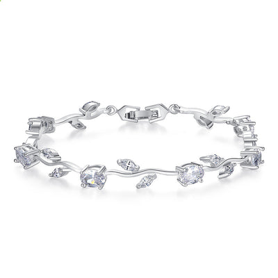 Plated Crystal Ladies Bracelet