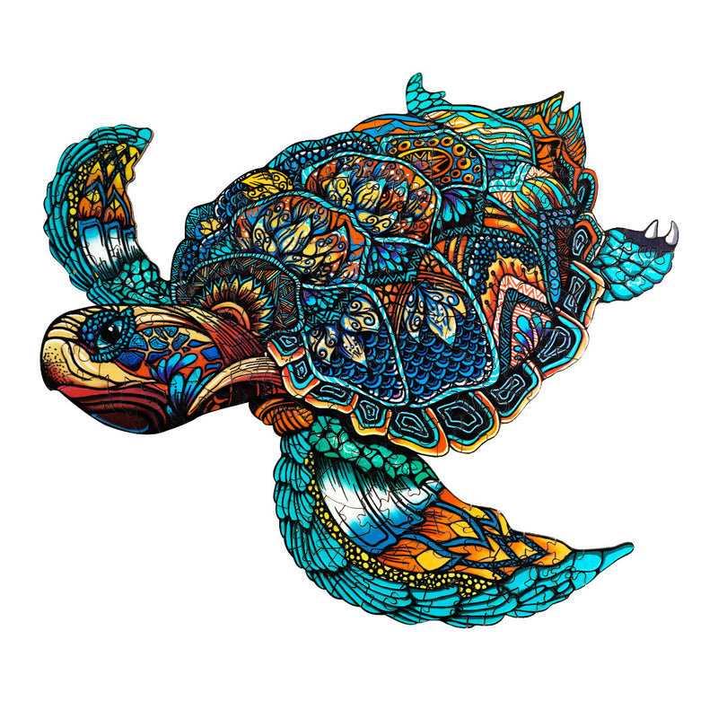 Fashionable Irregular Shaped Solid Turtle Wooden Puzzle Wooden Animal Puzzle