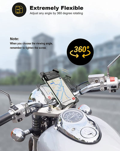 Supporto Telefono Bicicletta Universale Motociclo Manubrio Supporto Cellulare per Monopattino Elettrico Con 360 Rotazione per 3,5-6,5 Pollici Smartphone