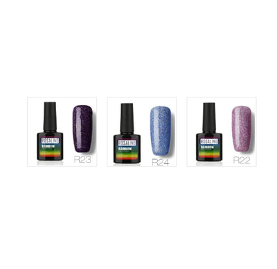 Nail Free, Long-Lasting, Non-Toxic, Nail Polish, ROSALIND Phototherapy Glue, Star Studded Rainbow System.