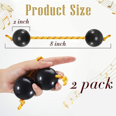 2 Paio Di Aslatuas Kashaka Strumento, Kashaka Shaker Instrument Africano Aslatuas Rhythmic Ball Classico Percussioni Manuali per Bambini Adulti Principianti Feste Lezioni Musicali (Nero) (Nero)