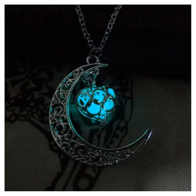 Glowing Pendant Necklaces Silver Plated Chain Necklaces