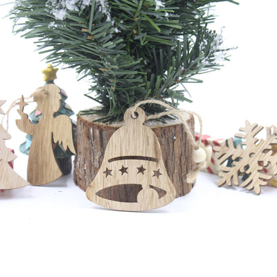 Christmas Snowflake Elk Wooden Pendant Decoration