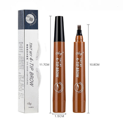 Four-Prong Bifurcated Liquid Eyebrow Pencil