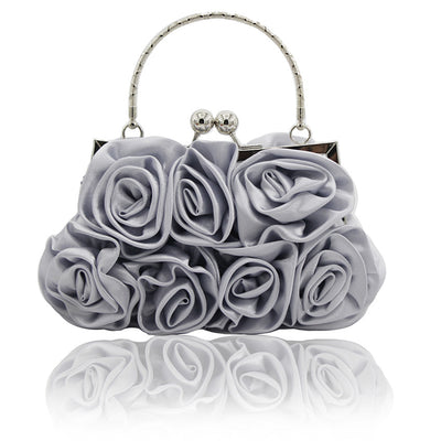 Hand Held Rose Bag Dinner Bag Bridal Bag