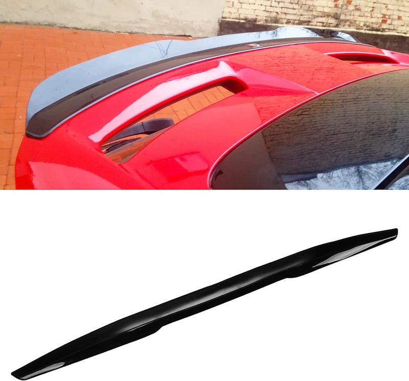 Spoiler Posteriore Universale per Auto, Spoiler per Baule Da Tetto Posteriore, Alettone Posteriore in Gomma Nero Lucido Con Nastro Adesivo