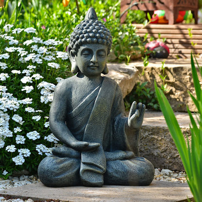 Buddha Scultura Carattere Statua 52Cm Terrazza Giardino Budda