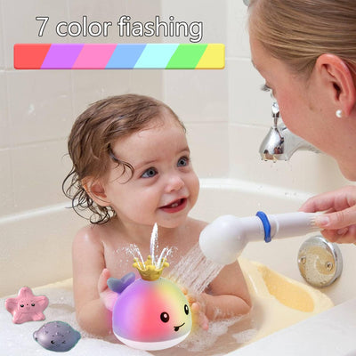 Giocattoli Da Bagno per Bambini, Giocattoli Da Bagno Galleggianti, Spruzzo D'Acqua Giocattoli per Vasca Da Bagno Con Luce, Bagno Giocattolo Galleggiante per Ragazzi Ragazze (Balena)