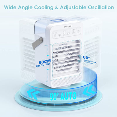Condizionatore D'Aria Portatile, Condizionatori Portatili Mobile Da 650 ML, Raffreddatore D'Aria Con Oscillazione Di 90°, 4 Velocità, 2 Modalità Di Spruzzo per Camera Da Letto/Ufficio.…