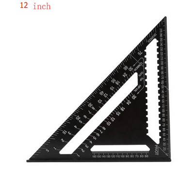 P 7 inch 12 inch aluminum profile black oxidation triangle 90 degree 45 degree triangle ruler square