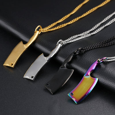 Men'S Stainless Steel Necklace, Colorful Glare Classic Pendant